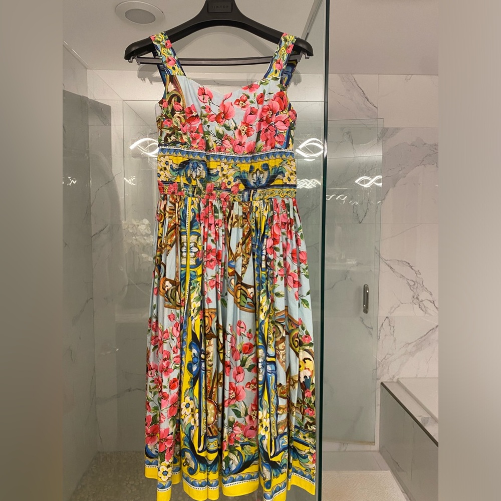 DOLCE & GABBANA Cotton MIDI Floral Dress - Picture 5 of 5